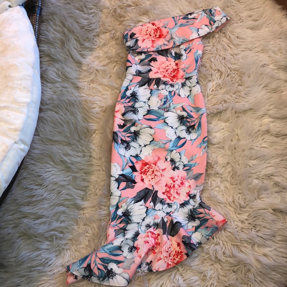 NWT ASOS pink floral align dress